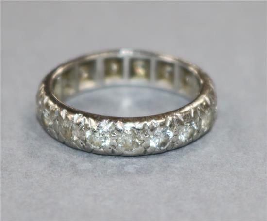 An 18ct white gold and diamond full eternity ring size O